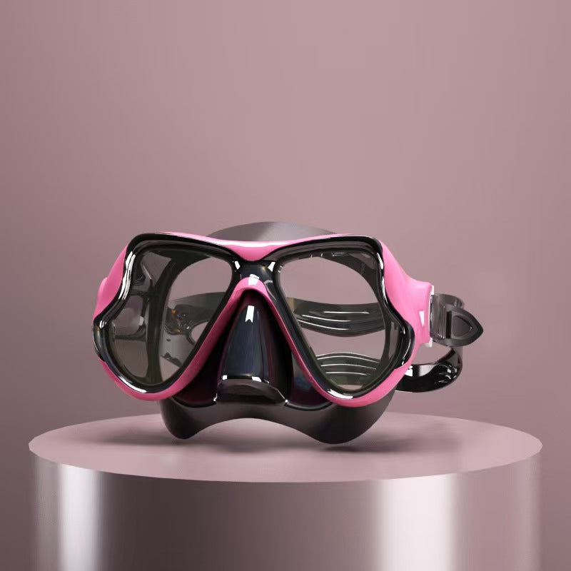 Diving mask with ergonomic design and a flexible snorkel Kalsten