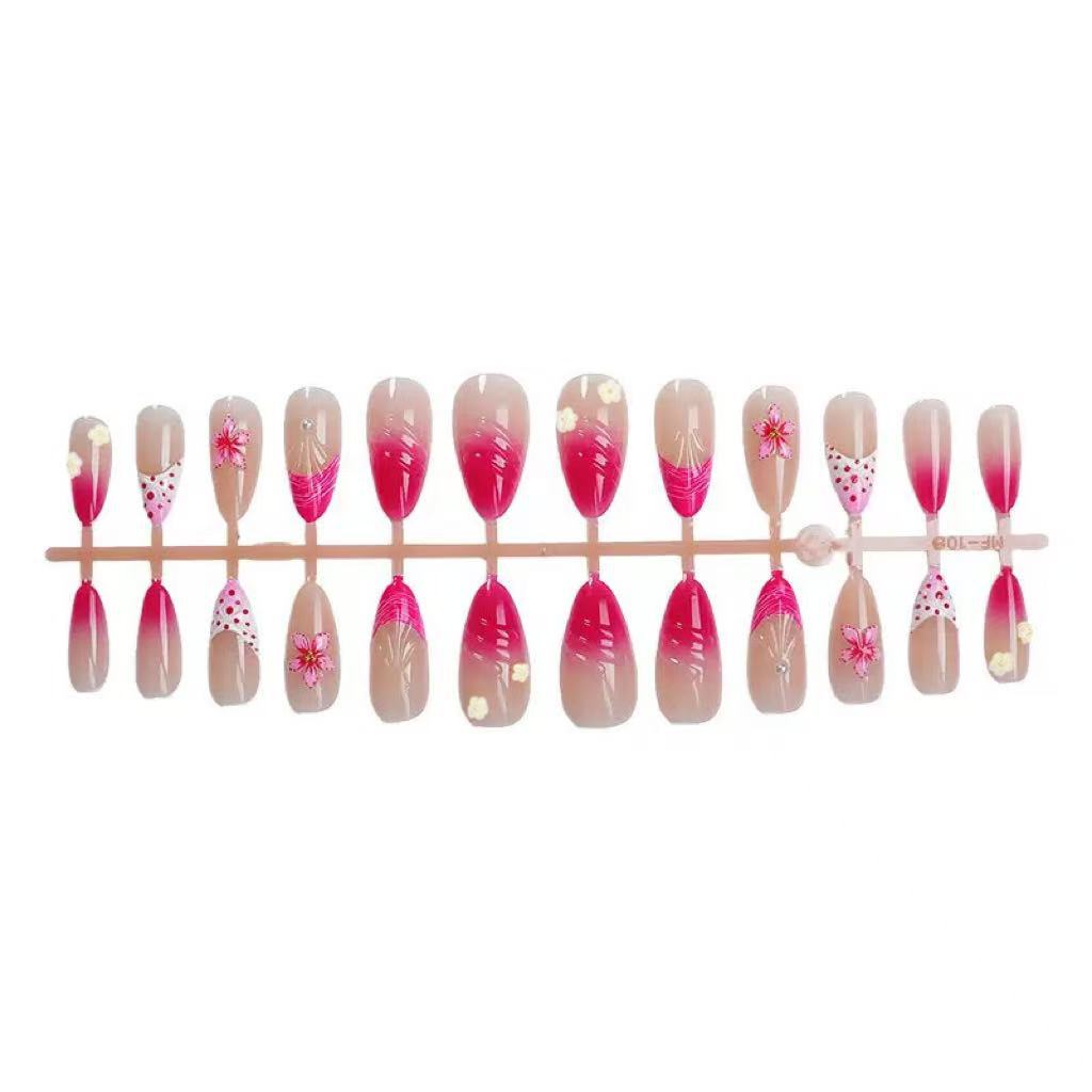 Artistic Floral-Accent Press-On Nails Kalsten