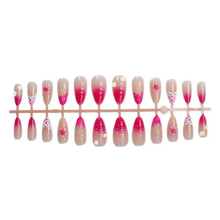 Artistic Floral-Accent Press-On Nails Kalsten