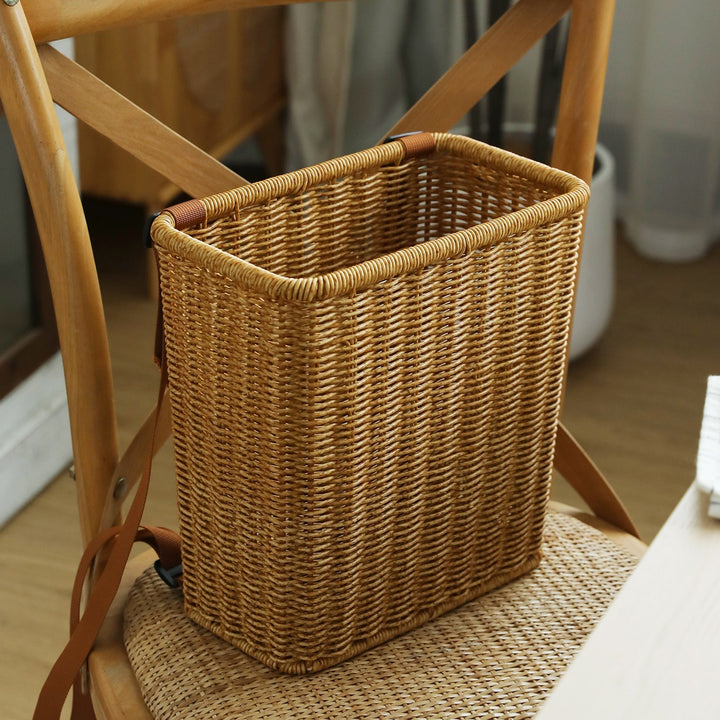 Handcrafted Wicker Storage Basket with Adjustable Strap Kalsten