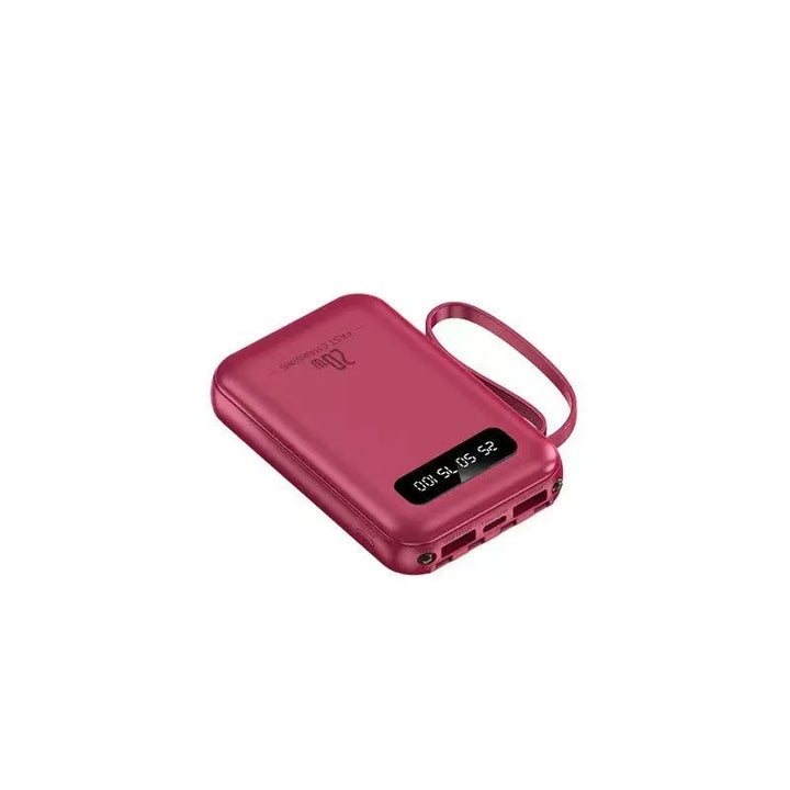 Compact multi-port portable power bank with built-in cables Kalsten