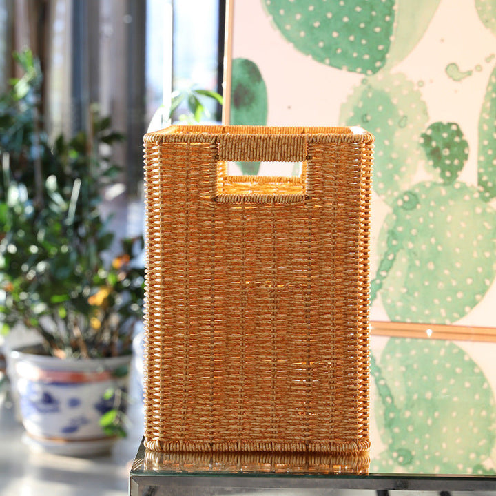 Rectangular Woven Storage Bin with Handles Kalsten