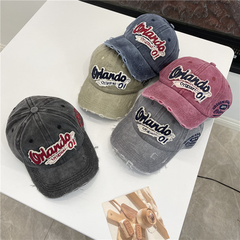 Men's Distressed Vintage-Inspired Baseball Cap Kalsten