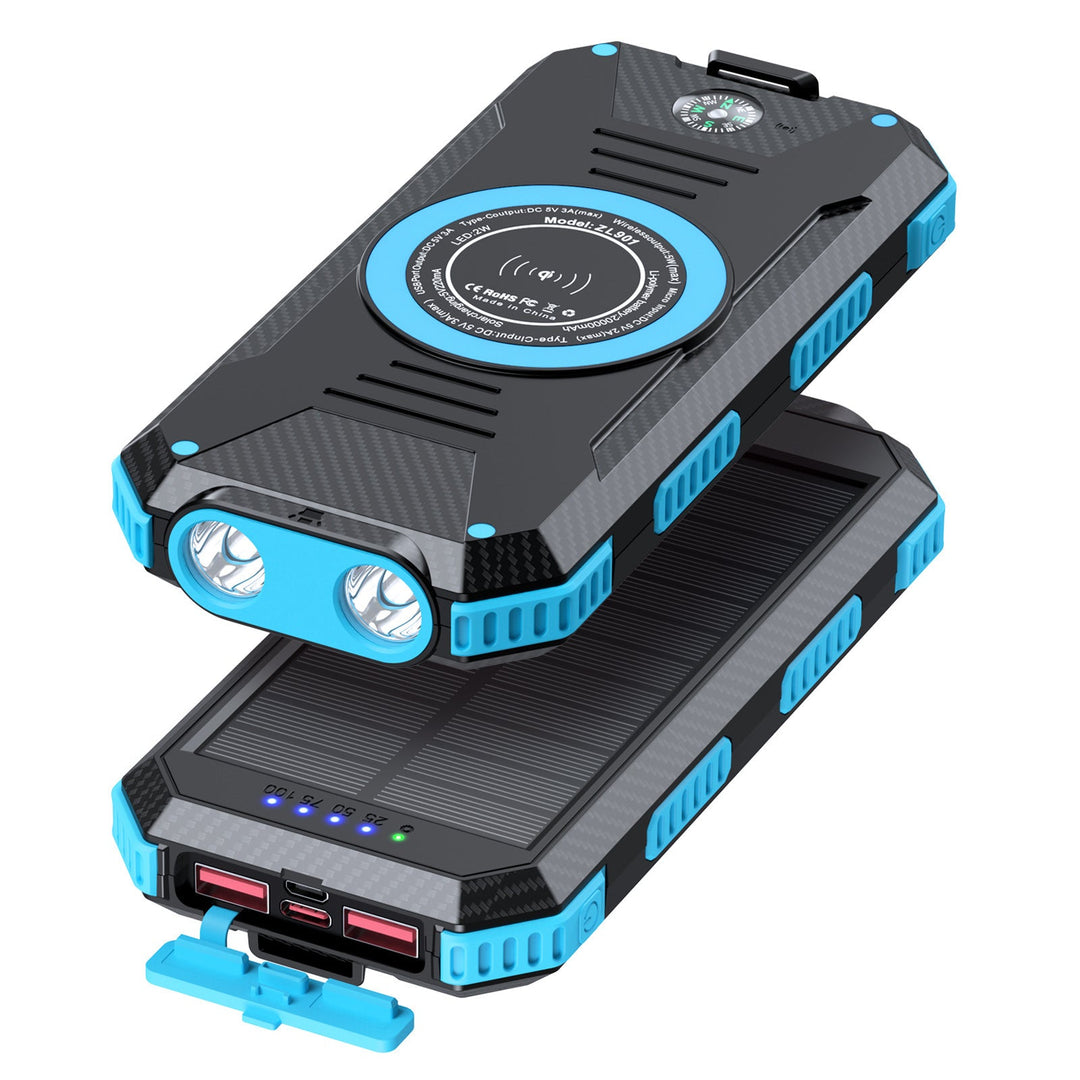 Solar-powered power bank with integrated compass and LED lighting Kalsten