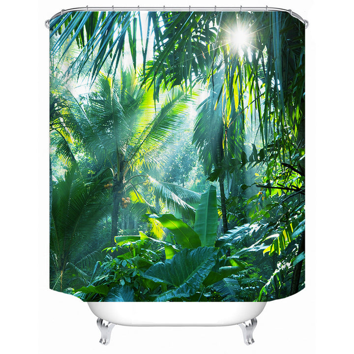 Tropical Jungle Print Shower Curtain Kalsten