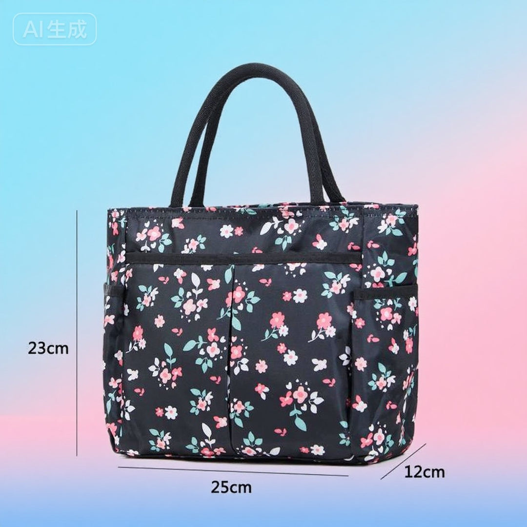 Floral Print Multi-Pocket Tote Bag Kalsten