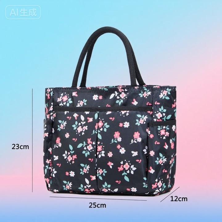 Floral Print Multi-Pocket Tote Bag Kalsten