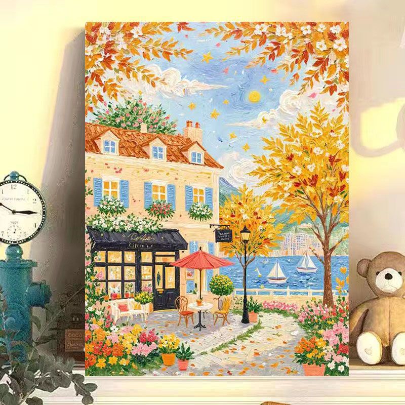 Scenic Autumn Landscape Canvas Art Print Kalsten