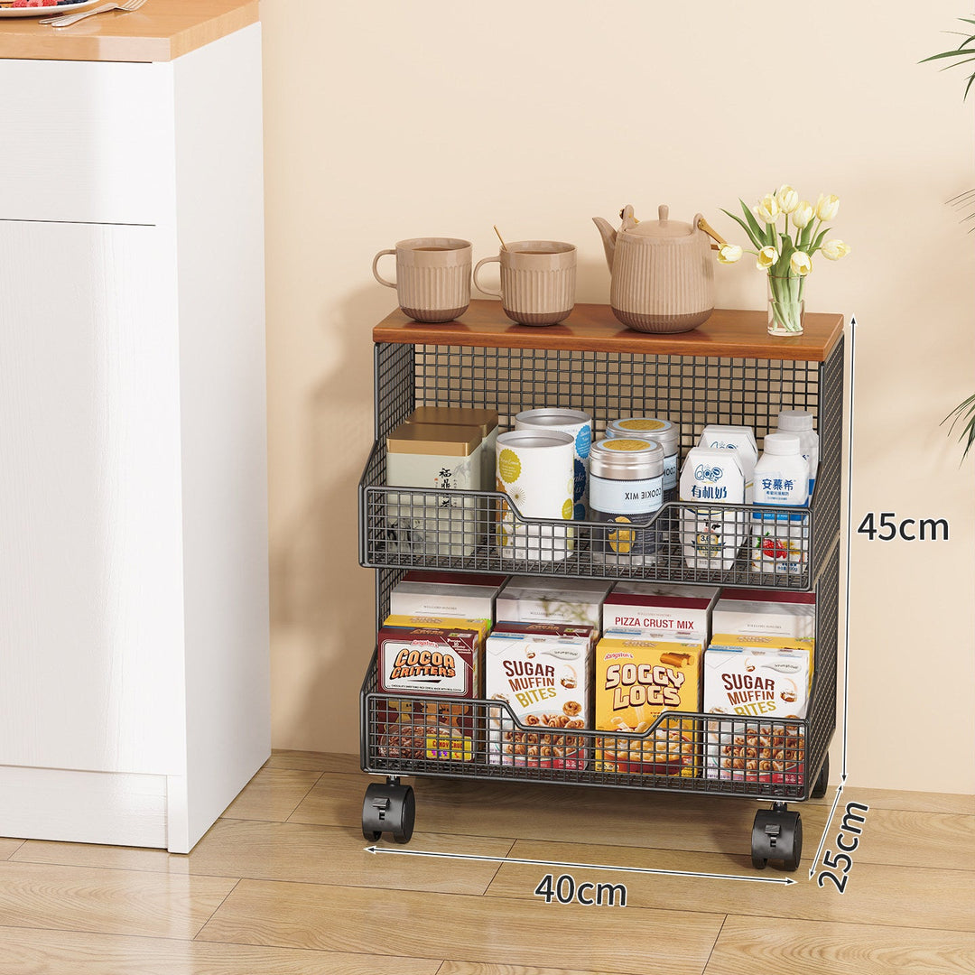 Multi-Tiered Rolling Kitchen Storage Rack Kalsten