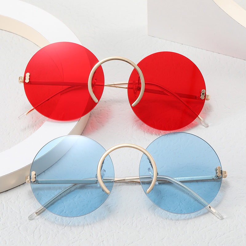 Women's fashionable round sunglasses with innovative metal frame Kalsten