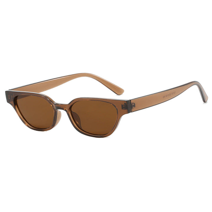 Women's fashionable sunglasses with curved frame and brown lenses Kalsten