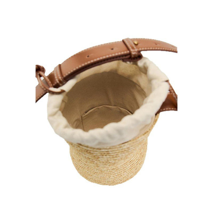 Handmade basket bag with elegant leather strap Kalsten