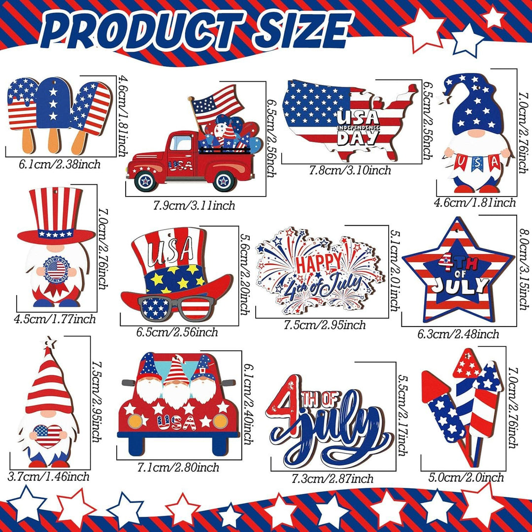 Unisex nan Set patriotic party decorations made of wood and stickers Kalsten