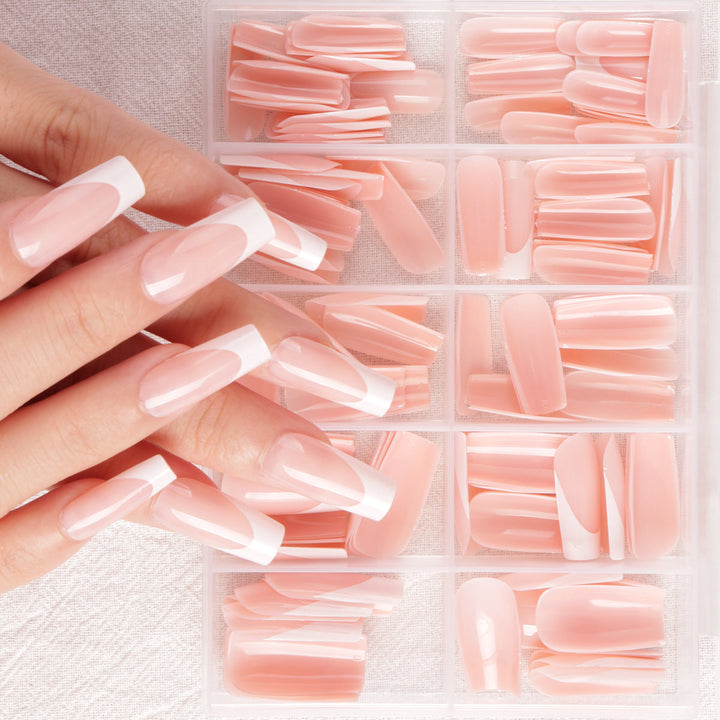 Premium Long-Length French Tip Press-On Nail Set Kalsten