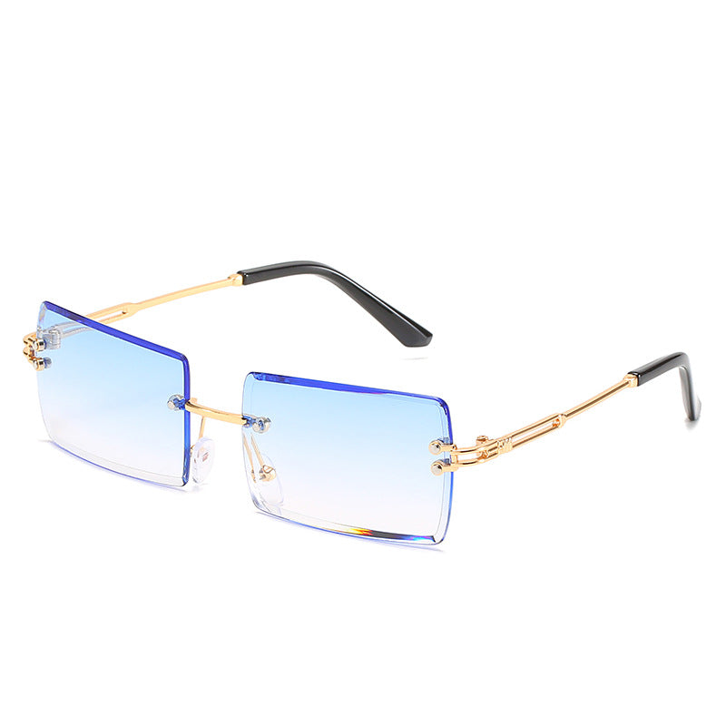 Women's stylish sunglasses with unique rectangular frame and sparkling details Kalsten