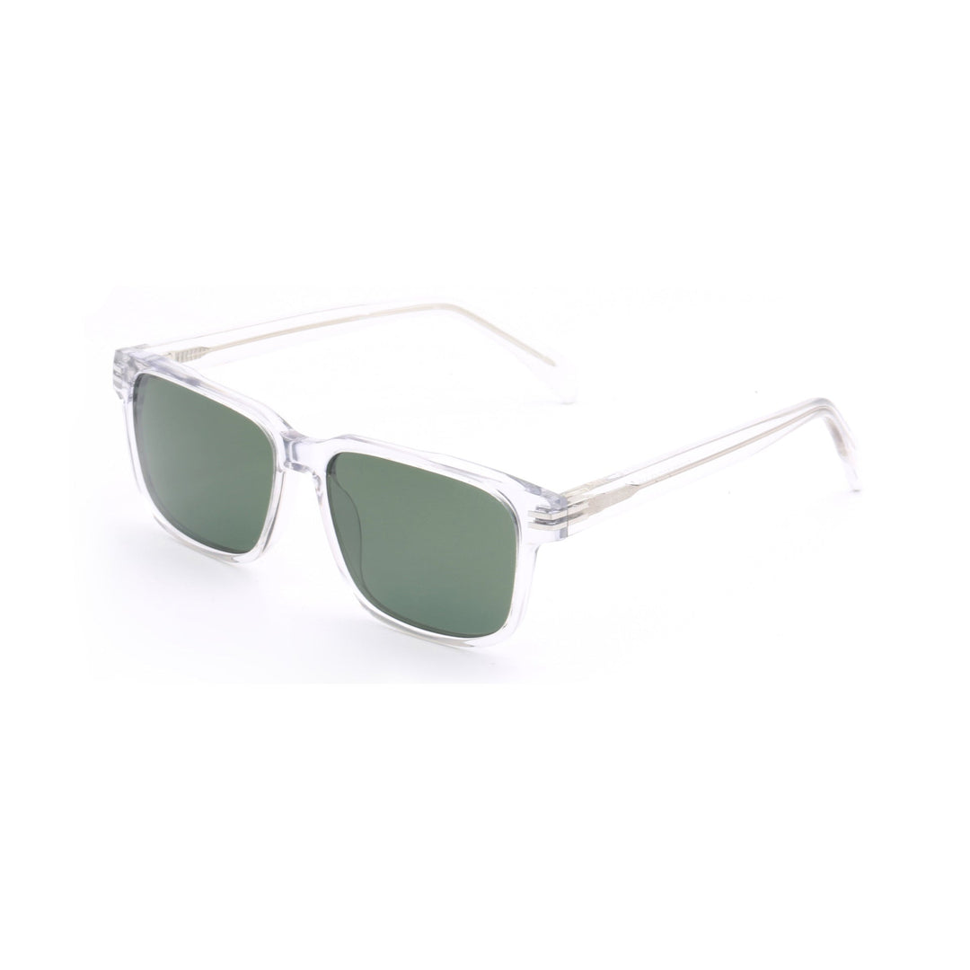 Women's fashionable sunglasses with transparent frame and green lenses Kalsten