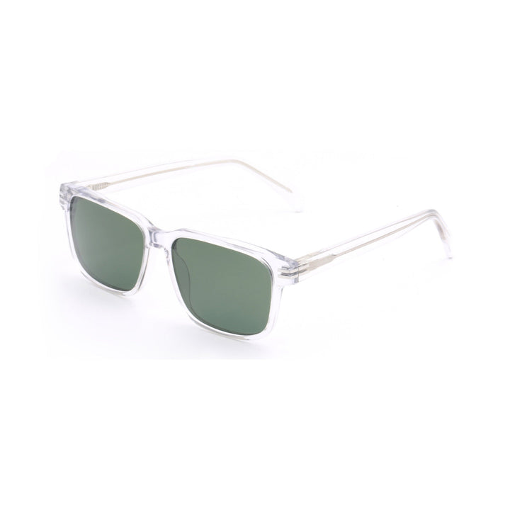 Women's fashionable sunglasses with transparent frame and green lenses Kalsten