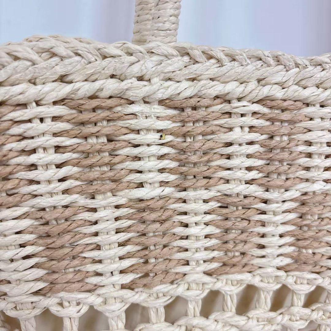 Braided beach bag with airy mesh structure Kalsten