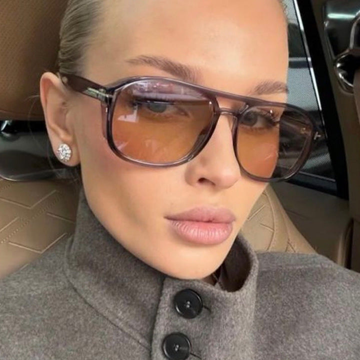 Women's square sunglasses with luxurious plastic frame and mirrored lenses Kalsten
