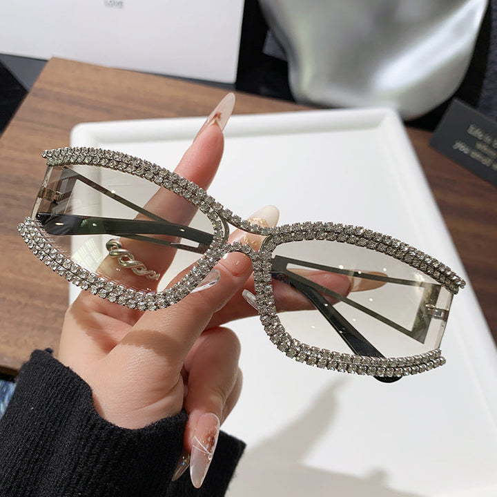 Women Cat-Eye Sunglasses with Sparkling Crystal Frame Kalsten