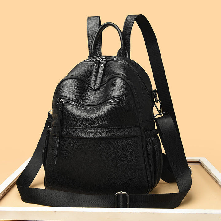 Multi-Functional Textured Leather Backpack Kalsten