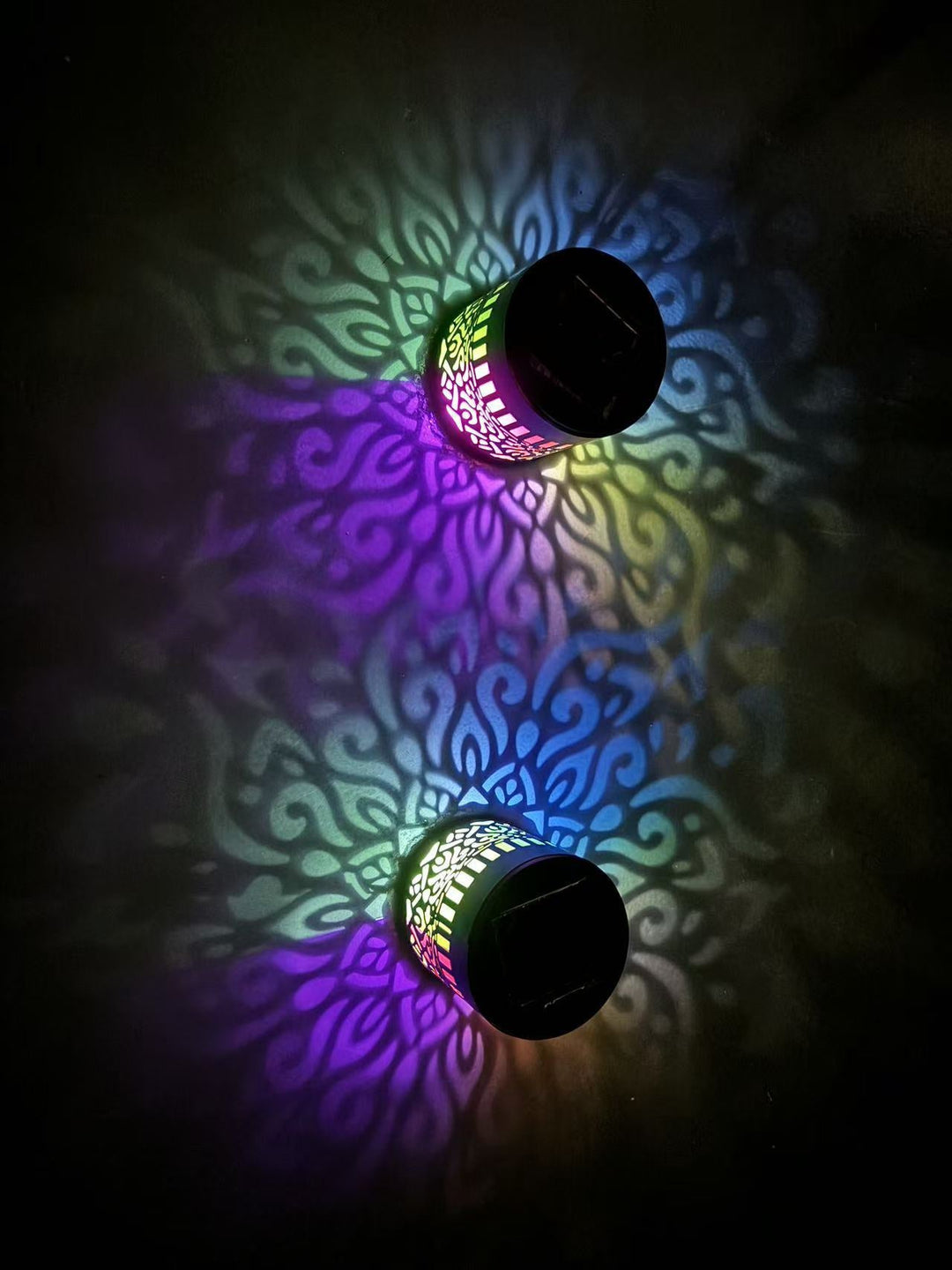 Decorative Solar Wall Lantern With Moroccan Cutout Projection Metal Outdoor Sconce Pair Kalsten