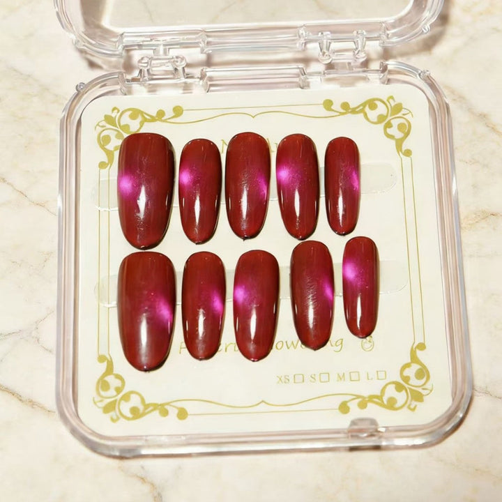 Glossy Almond-Shaped Press-On Nail Extensions Kalsten