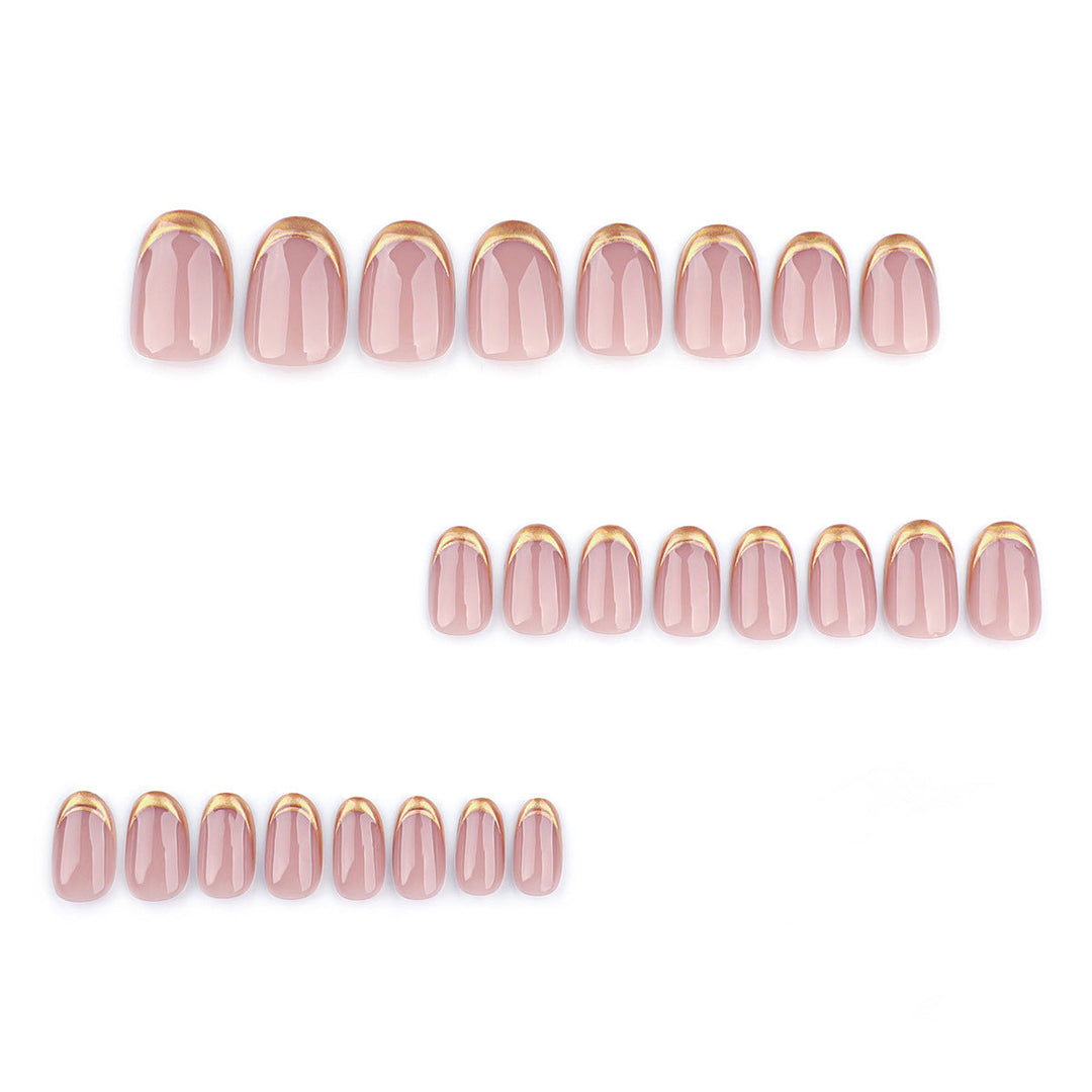 Elegant Gold-Tipped French Nail Art Kalsten