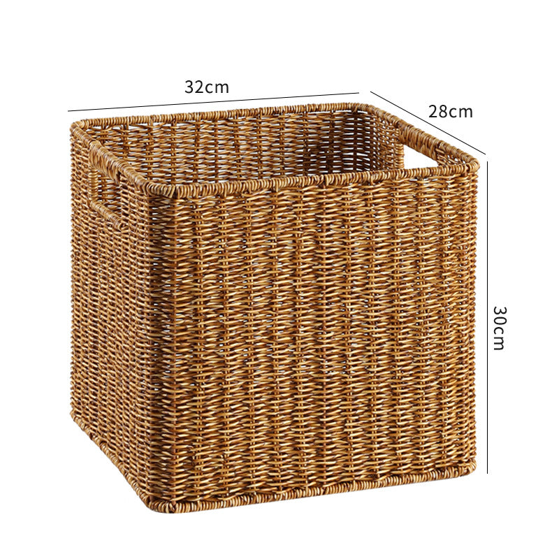 Handcrafted Rectangular Wicker Storage Bin Kalsten