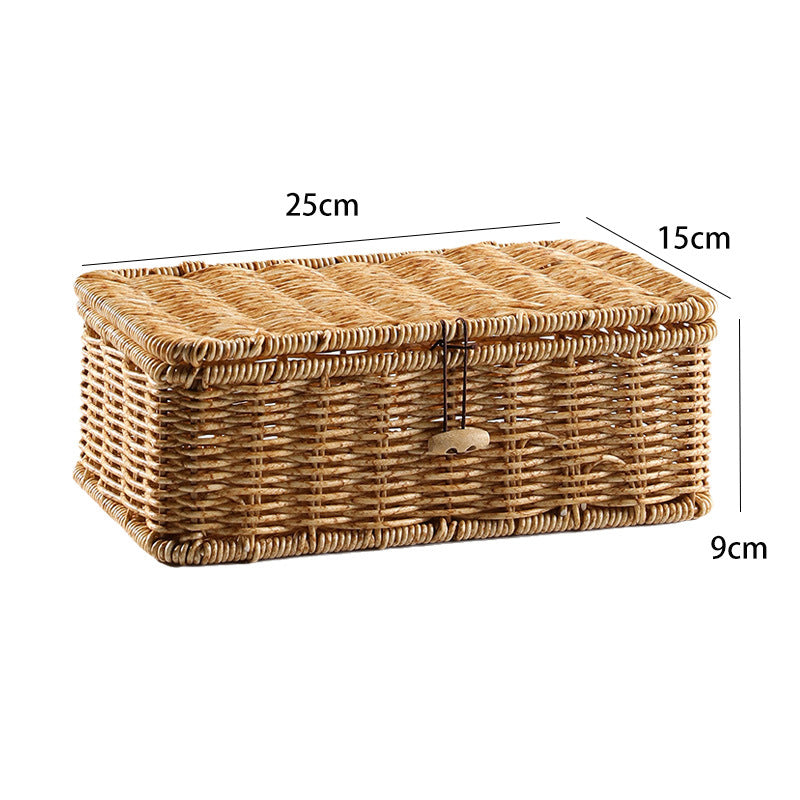 Handcrafted Rectangular Wicker Storage Box Kalsten