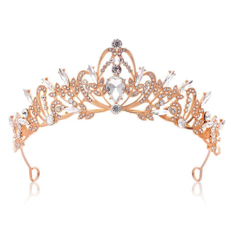 Ladies Elegant Hair Crown with Filigree Crystal Decorations Kalsten