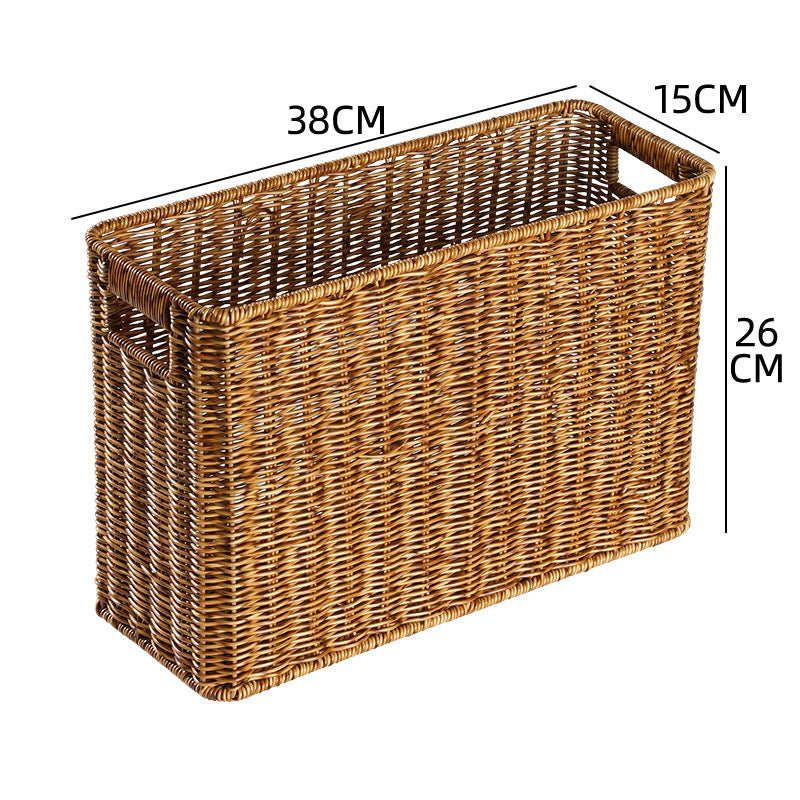 Handcrafted Rectangular Wicker Storage Bin Kalsten