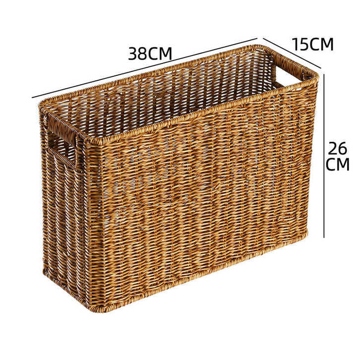 Handcrafted Rectangular Wicker Storage Bin Kalsten