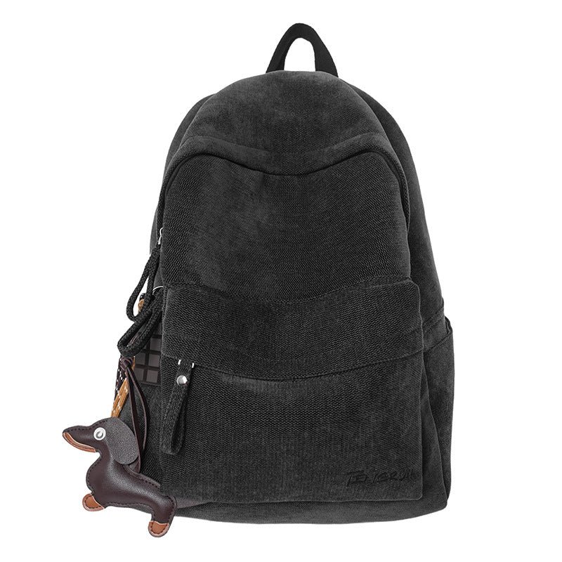 Corduroy Texture Casual School Backpack Kalsten