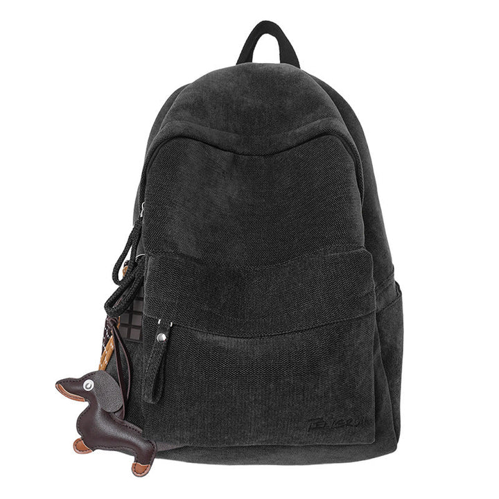 Corduroy Texture Casual School Backpack Kalsten
