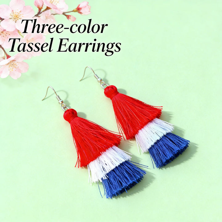 Women's multi-layer tassel earrings with tiered fringes and nickel-free stud closure Kalsten