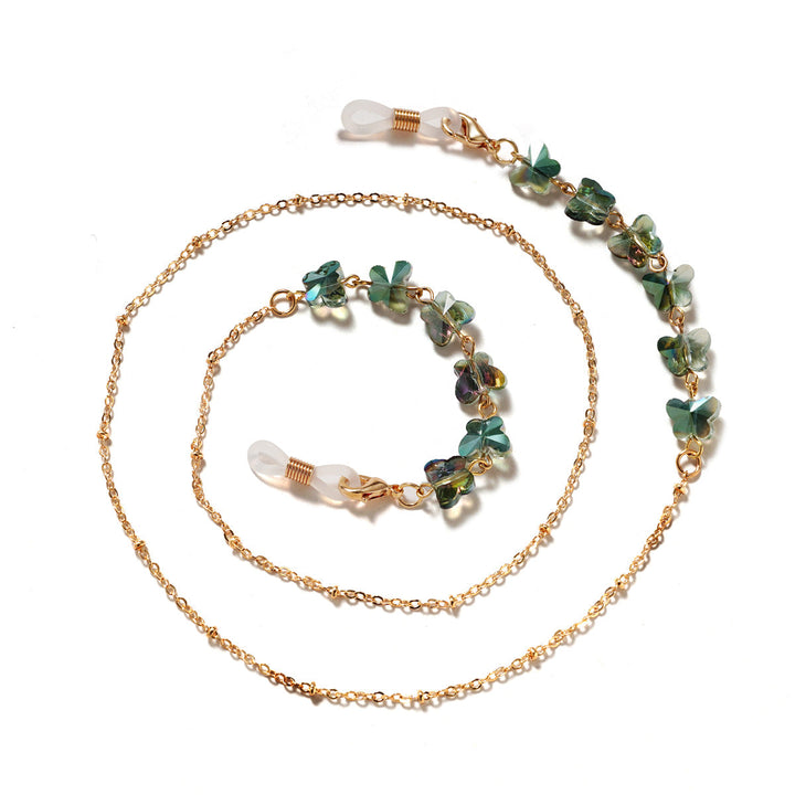 Floral-Embellished Eyewear Chain kalsten