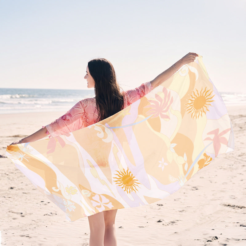 Light beach towel with creative jellyfish motif Kalsten