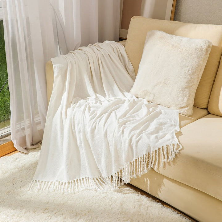 Ladies elegant and stylish couch blanket with fringes Kalsten