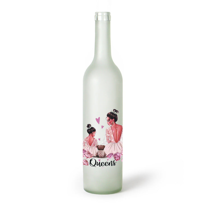 Decorative Frosted Glass Bottle Vase With Fashion Collage Decal