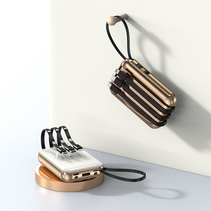 Portable power bank with integrated charging cables and digital charging display Kalsten