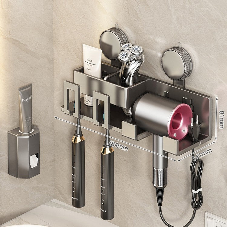 Wall-Mounted Hair Tool Organizer with Storage Compartment Kalsten
