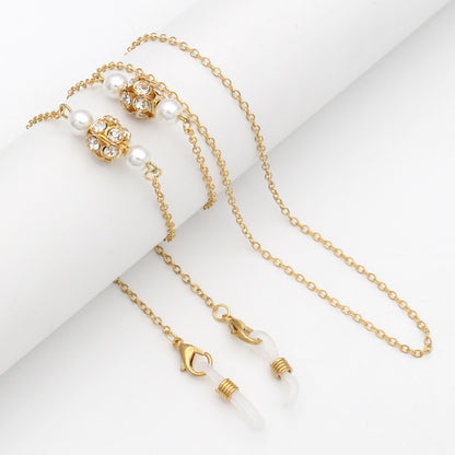 Elegant Pearl-Accented Eyewear Retainer Chain Acalora