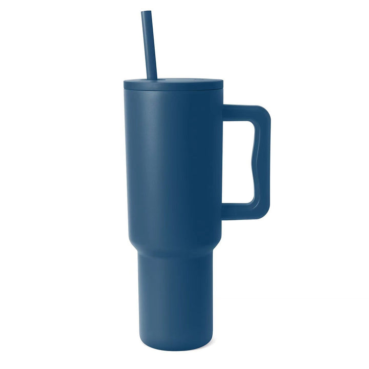 Women thermos cup with ergonomic handle and integrated straw Kalsten