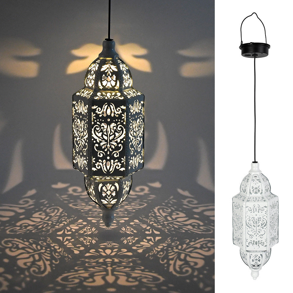 Ornate Moroccan Cutout Metal Hanging Pendant Light With Decorative Shadow Projection And Ceiling Canopy Kalsten