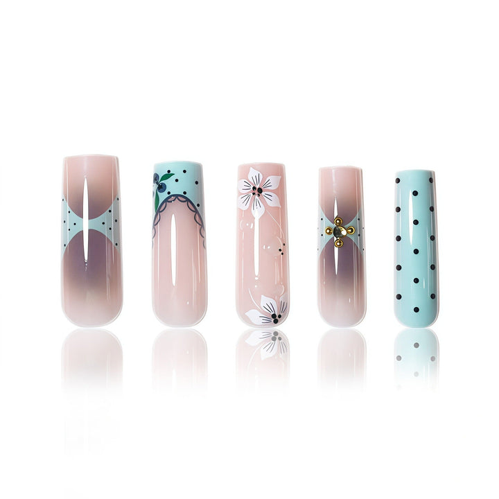 Artistic Long Length Press-On Nail Art Kalsten