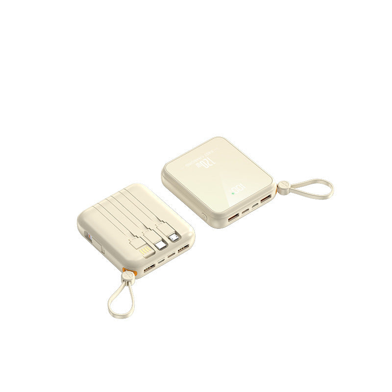 Portable power bank with integrated charging cable and LED display Kalsten