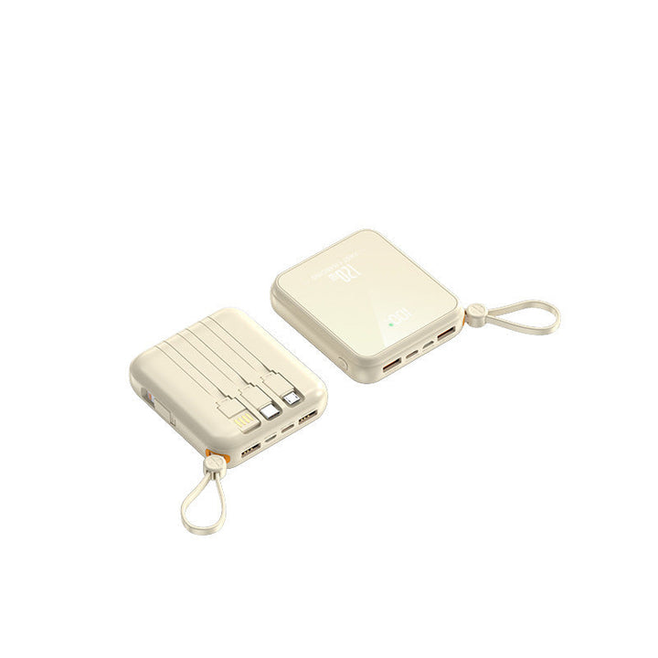 Portable power bank with integrated charging cable and LED display Kalsten
