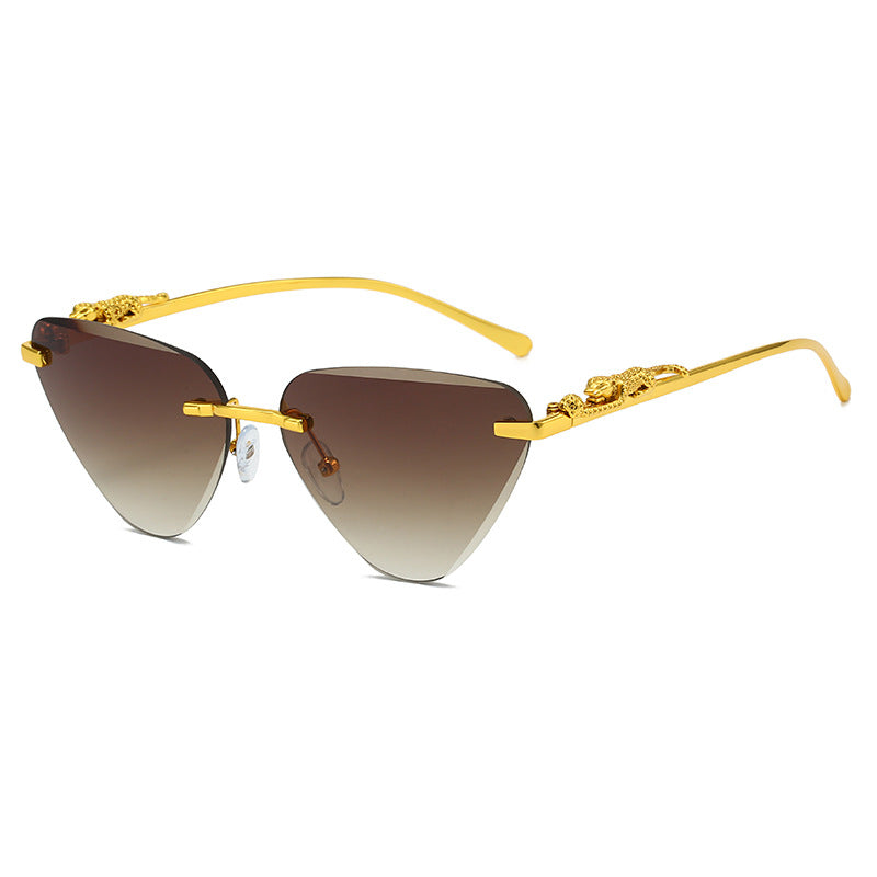 Women's Designer Sunglasses with Creative, Triangular Frame and Elegant Gold Accents Kalsten