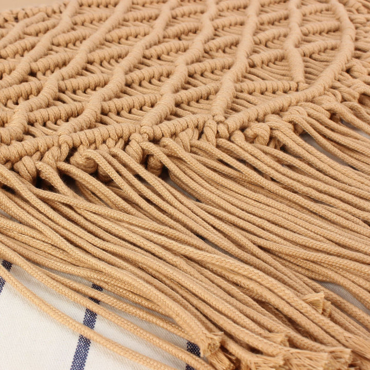 Macrame Tote Bag with Fringed Bottom Kalsten